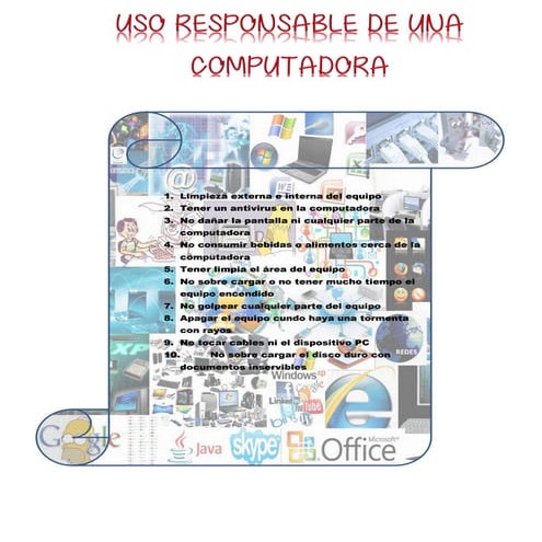 Uso responsable y adecuado de una computadora | PDF