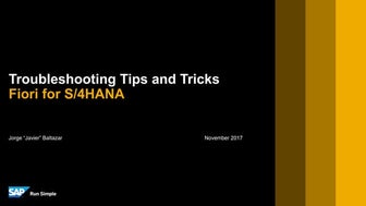 Fiori for s4 hana  troubleshooting tips and tricks