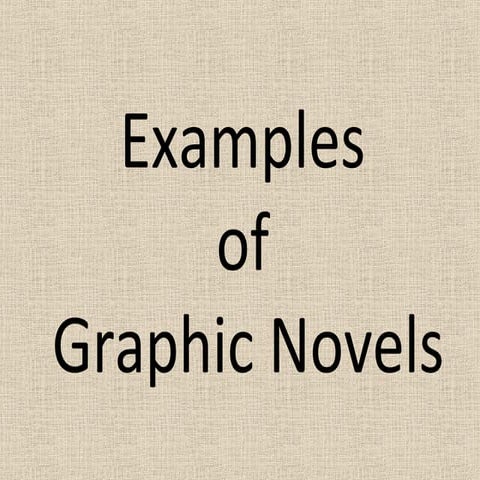 Graphic Novel Examples