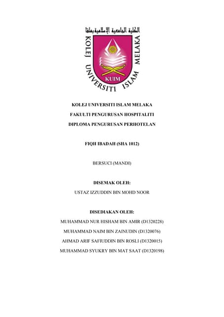 Fiqh ibadah (Mandi : mandi wajib)