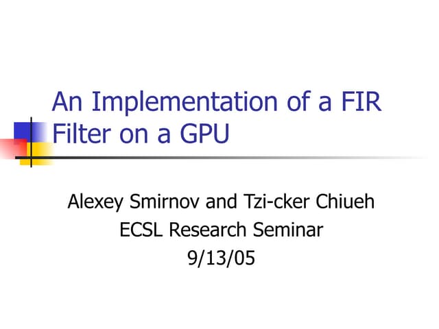 FIR filter on GPU