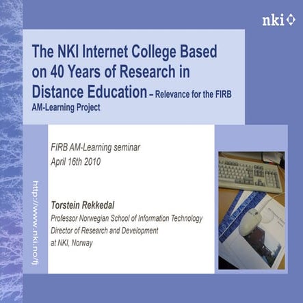 Research in distance education at NKI