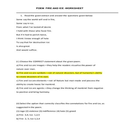 Fire and ice worksheet | DOCX | Geology | Science