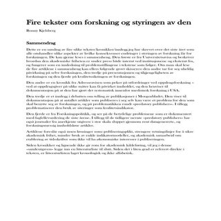 Fire tekster om forskning og styrin...