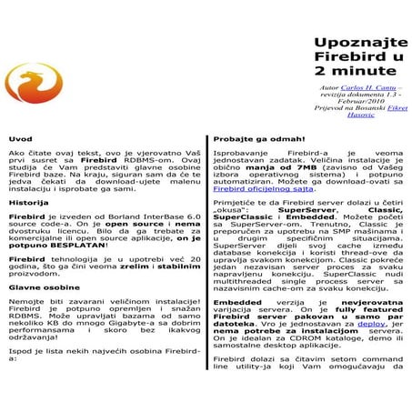 Firebird In 2 Minutes Bosnian