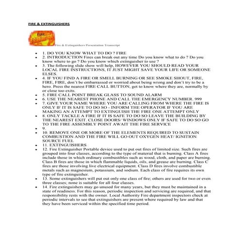 Fire & extinguishers