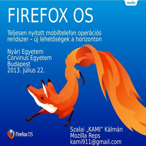 Firefox OS előadás a Corvinus Nyári Egyetem rendezvényen