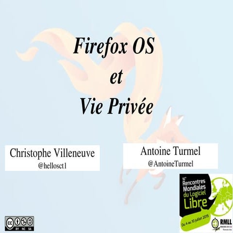 Firefox os et vie privee - RMLL 2015