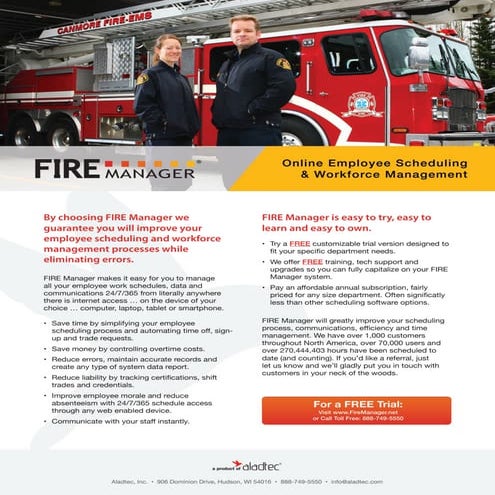 Aladtec's Fire Manager Makes Crew Scheduling a Breeze...