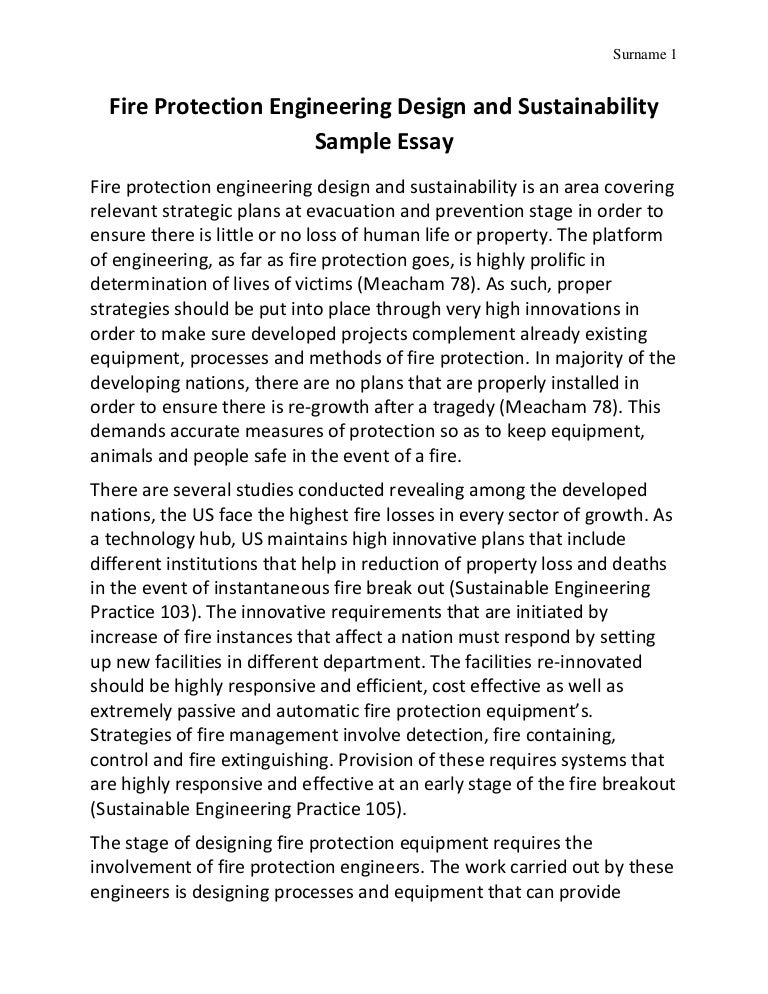 Yellow Wallpaper Analysis Essay English Essay Ideas also Good High School Essay Examples Fire Protection Engineering Design And Sustainability Essay In English