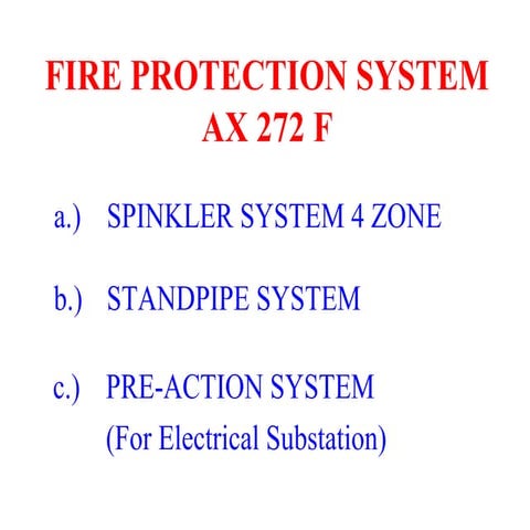 Fire protection system ax 272 f