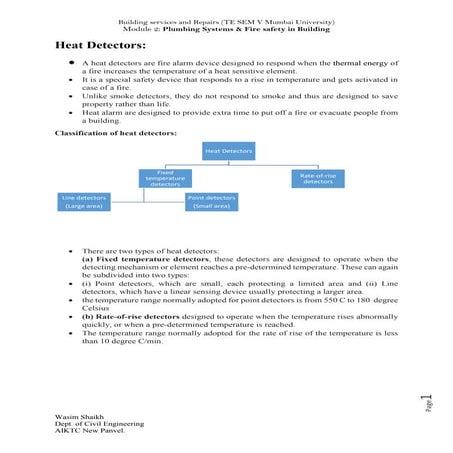 Heat and smoke detectors 