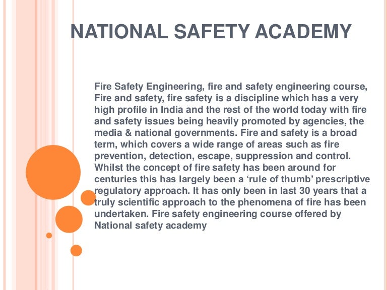 Fire safety engineering courses