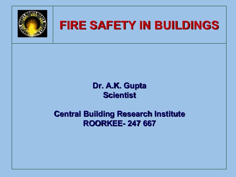 Fire safety in building