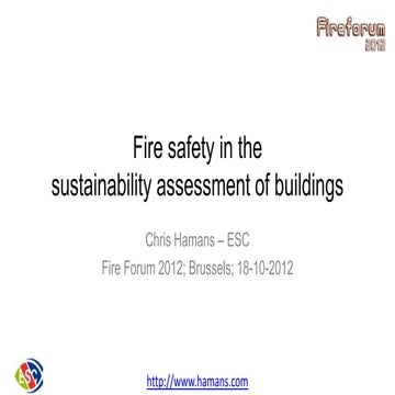 Fire safety in the sustainability assessment of buildings