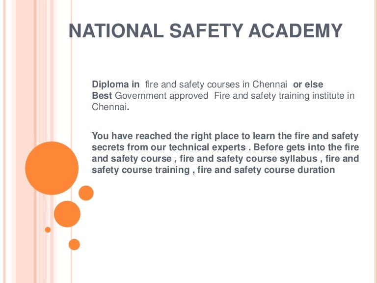 Fire & safety management course