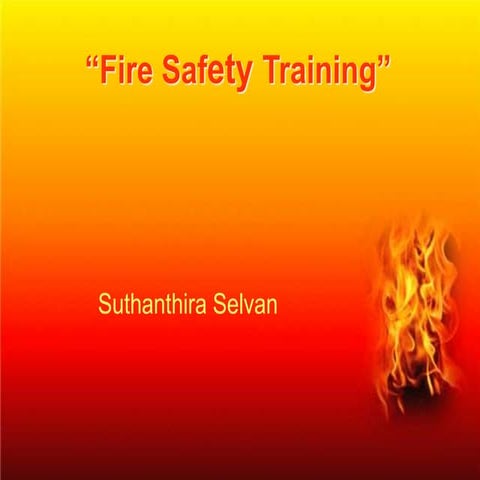 Fire Safety Training for the plant people who are working in chemical industry