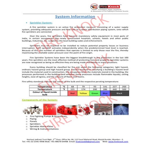 Fire Sprinkler System Pdf