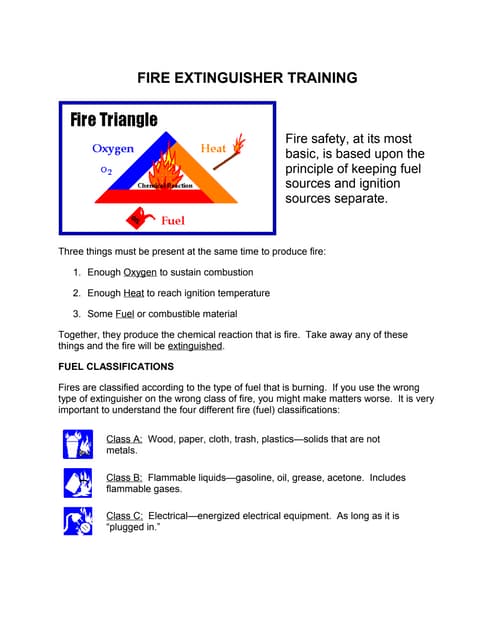 Fire Extinguisher Safety Training Ppt