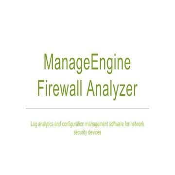 Firewall Analyzer - Middle East Workshop