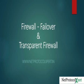 Firewall - Failover & Transparent Firewall