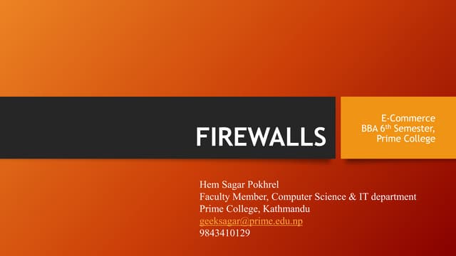 Firewall and It's Types
