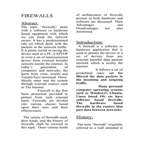 Firewalls