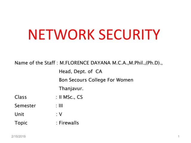 Firewalls