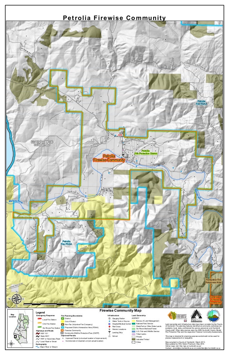 Highways Land Ownership Map Firewise Map Petrolia