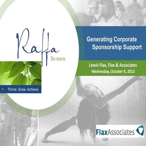 2013-10-09 Generate Corporate Sponsorship Support