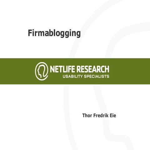 Firmablogging - hvorfor