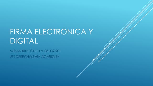 Firma electronica y digital