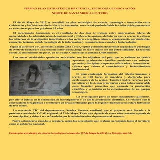 Firman plan estratégico de ciencia,...