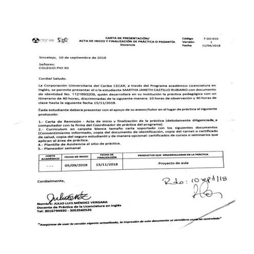 Firma recibido practicas