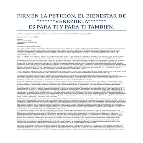 FIRMEN LA PETICION - LINK INCLUIDO
