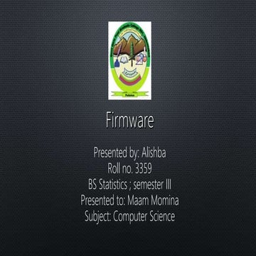 Firmware (Embedded system Software)
