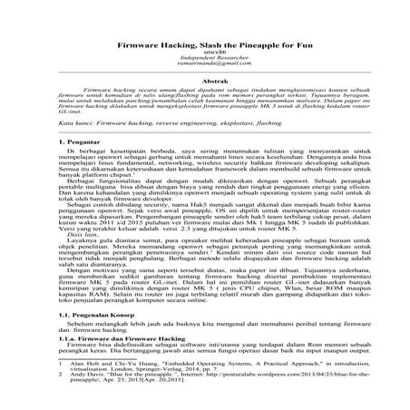 Firmware hacking, slash the pineapple for fun