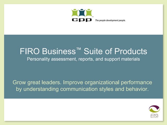 FIRO Business Assessment Suite