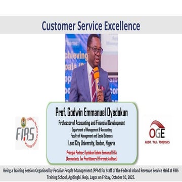 FIRS PPM 2 Customer Service Excellence - Prof Oyedokun.pptx