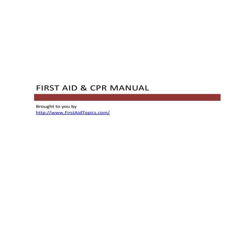 First Aid And Cpr Manual
