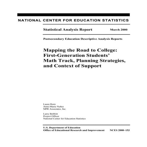 First Generation Students Road to College -- Support