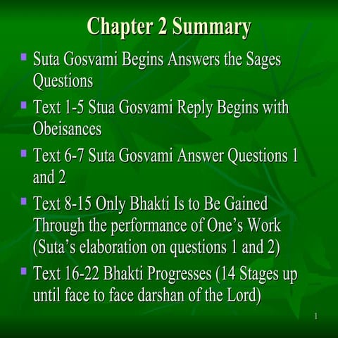 First Instruction In Bhagavatam