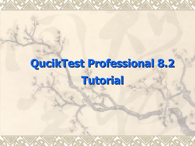 First Qtp Tutorial Ppt First Qtp Tutorial Ppt