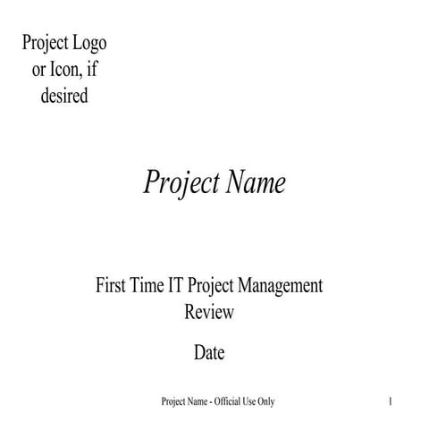 First Time IT Project Management Review | PPT
