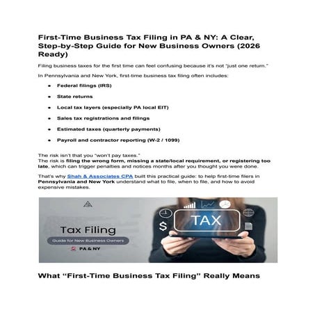 First-Time Business Tax Filing in PA & NY_ A Clear, Step-by-Step Guide ...