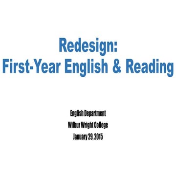 First year english redesign