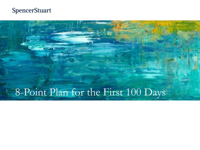 8-Point Plan for the CEO's First 100 Days