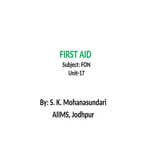 First Aid And Fire Fighting Systems | PPTX