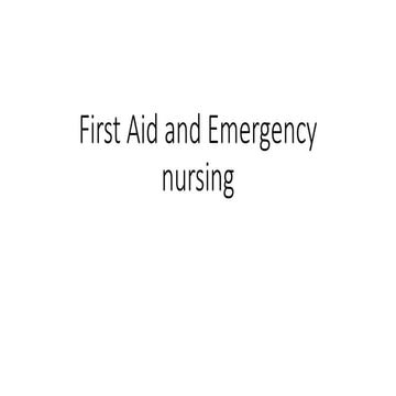 Module 1 introduction to first aid | PPTX