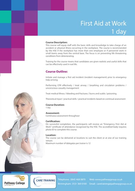 First Aid at Work Refresher 3 Days Training Courses/FAAW (3 day course ...